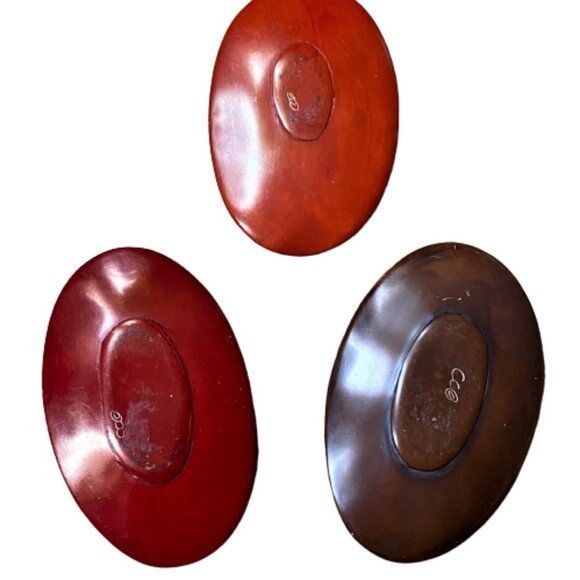 African trinket dishes, set of three earthly strong colours - Picture 2 of 11